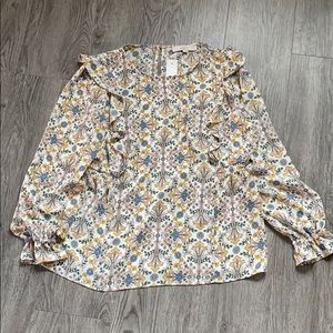 LOFT Floral Paisley Blouse